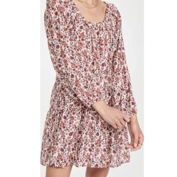 XIRENA Dalyn Dress Womens Size Large Long Sleeve Mini Cotton Silk Red Spark - Picture 1 of 13